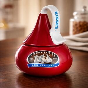 Hershey's Kisses Red 100 Years Anniversary Ceramic Candy Jar